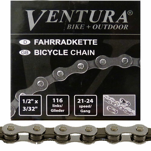 Kette Ventura 1/2 x 3/32 7/8fach, 116 Glieder, grau/braun, Messingschlager, 302175