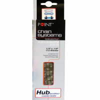 Kette 1/2 x 1/8  POINT 1fach, braun, 112 Glieder, Point,...