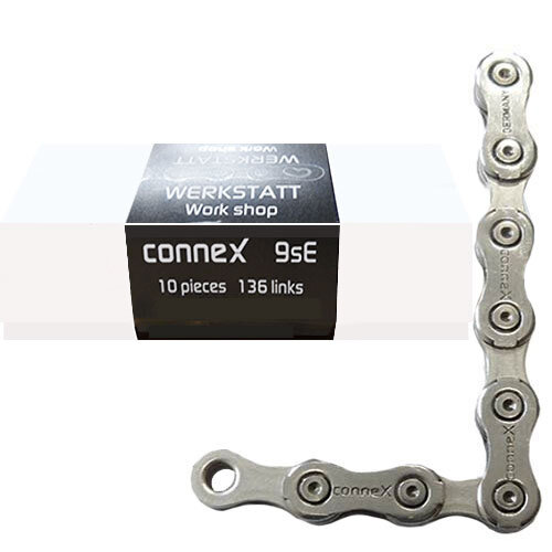 Kette Connex 9sE 9fach E-25, 10 Stück, Nickel/Edelstahl 136 Glieder, silber, Werkstatt, Connex, 2331-09SE-1360