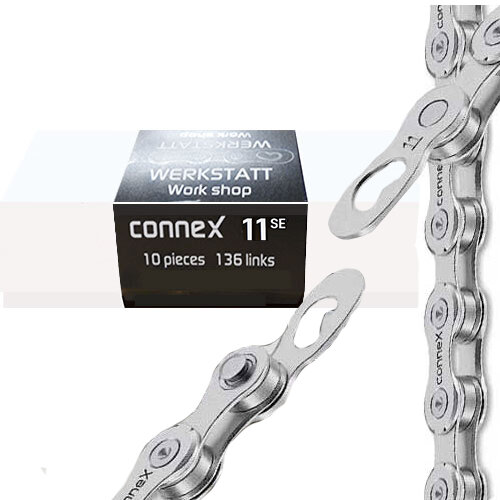 Kette Connex 11sE 11fach E-25, 10 Stück, Nickel/Edelstahl 136 Glieder, silber, Werkstatt, Connex, 2331-11SE-1360