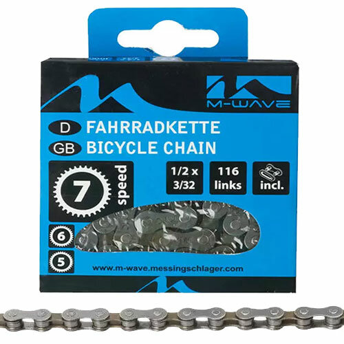 Kette M-Wave 5/6/7fach, 1/2 x 3/32, 116 Glieder, braun, Messingschlager, 301904