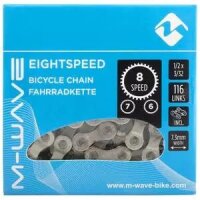 Kette M-Wave 6/7/8fach, 1/2 x 3/32, 116 Glieder, silber/grau, Messingschlager, 301907