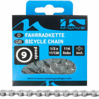 Kette M-Wave 9fach, 1/2 x 11/128, 116 Glieder, grau,...