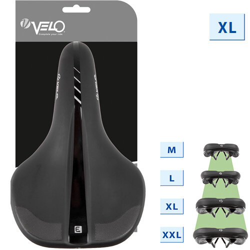 Sattel Velo-Fit E1, Unisex, Größe XL, schwarz, Velo, 250552