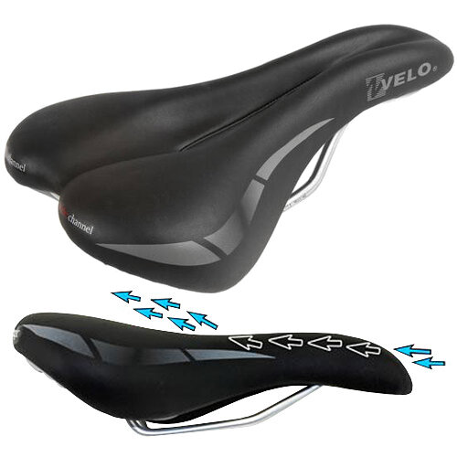 Sattel Velo, Herren, Wide:channel, schwarz, Velo, 250336