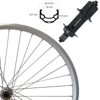 Hinterrad 28" CS-7-SS silber, ZAC19, TY500 Sspann,...