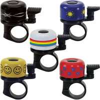 Glocke Mini Stahl, farbig sortiert, Messingschlager, 420030