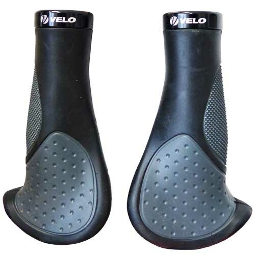 Griffe Velo Ergogel D3, Paar 135/92 mm, schwarz/grau, Messingschlager, 410451