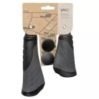 Griffe Velo Ergogel D3, Paar 135/92 mm, schwarz/grau, Messingschlager, 410451