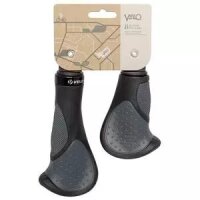 Griffe Velo ATTUNE, Paar 135/92 mm, schwarz/grau, Messingschlager, 410467