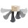 Griffe Velo ATTUNE, Paar 135/92 mm, schwarz/grau, Messingschlager, 410467