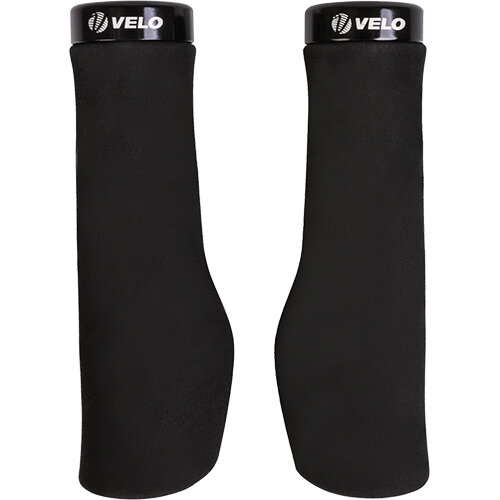 Griffe Schaumstoff  VELO SL, Paar 125/125 mm, schwarz, Messingschlager, 410351