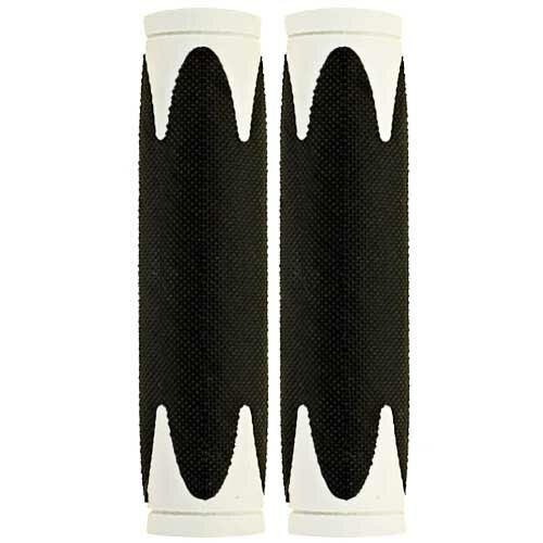 Griffe Velo D2 , Paar 130/130 mm, Noppen, schwarz/grau, Messingschlager, 410370
