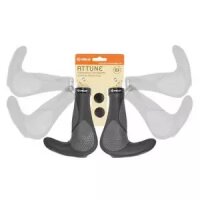 Griffe mit Bar Ends Velo, Paar 138/138 mm, schwarz/grau,...