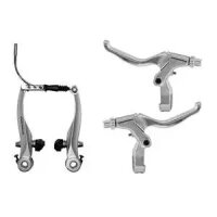 Bremsenset Promax silber, V-Brake + Bremshebel, Messingschlager, 360840