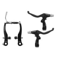 Bremsenset Promax schwarz, V-Brake + Bremshebel, Messingschlager, 360859