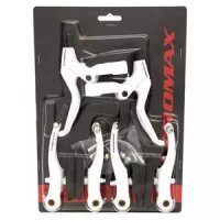 Bremsenset Promax, V-Brake + Bremshebel weiss, Messingschlager, 360841