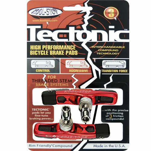 Bremsschuh V-Brake tauschbar, Tectonic rot triple compound, Kool-Stop, H4-502