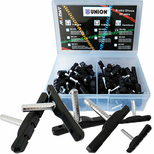 Bremsschuh Union, Cantilever, asymm, schwarz, 72 mm, 25 Paar in Karton, Marwi, 431500