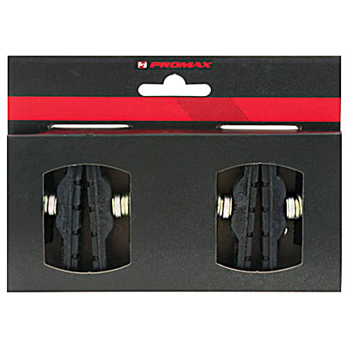 Bremsschuh Promax, V-Brake schraub, asymm, schwarz, 70 mm,  2 Paar, für Alufelge, Messingschlager, 361766