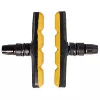 Bremsschuh Promax, V-Brake schraub, symm, schwarz/gelb, 70 mm, 1 Paar, für Alufelge, Messingschlager, 361765