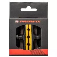 Bremsschuh Promax, V-Brake schraub, symm, schwarz/gelb, 70 mm, 1 Paar, für Alufelge, Messingschlager, 361765