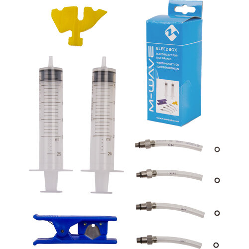 Wartungs-Set Bleedbox, M-Wave, für hydraulische Scheibenbremsen, Messingschlager, 360692