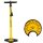 Standpumpe Stahl m. Manometer, bis 11bar, gelb-schwarz, Messingschlager, 470329