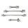 Achsen-Set, chrom, Messingschlager, 321030