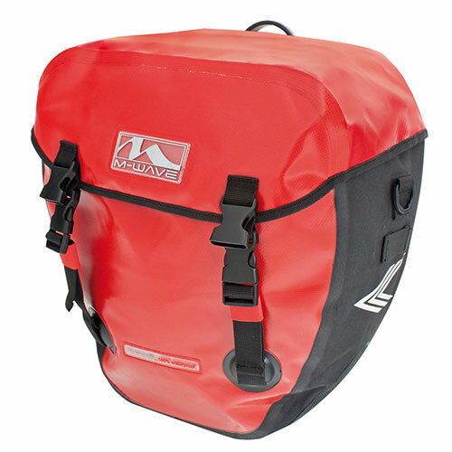 Gepäckträgertaschen ALBERTA 40 Liter, groß, rot, Paar, Messingschlager, 122728