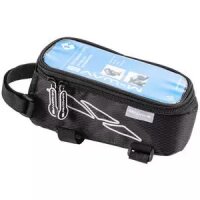 Oberrohrtasche Rotterdam Top L , M-Wave, für Smartphone, schwarz/grau, Messingschlager, 122375