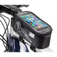 Oberrohrtasche Rotterdam Top L , M-Wave, für Smartphone, schwarz/grau, Messingschlager, 122375