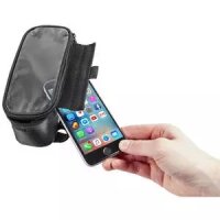 Oberrohrtasche Rotterdam Top L , M-Wave, für Smartphone, schwarz/grau, Messingschlager, 122375
