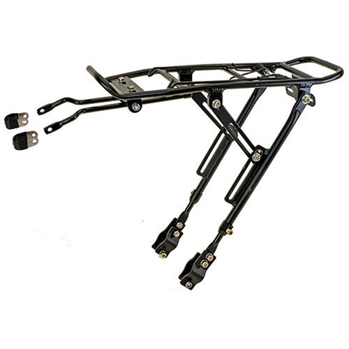 Gepäckträger ONE-4-ALL, schwarz, Aluminium, verstellbar 20-29", Messingschlager, 440174