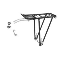 Gepäckträger 2-Bein, schwarz, Aluminium, verstellbar 24-28", unmontiert, Messingschlager, 440158
