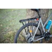 Gepäckträger 2-Bein, schwarz, Aluminium, verstellbar 24-28", unmontiert, Messingschlager, 440158
