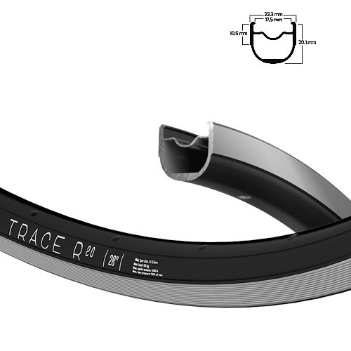 Felge Trace R 20 622-18, schwarz, 20Loch, VL=6.5, Ryde, 618622FFC3042RY