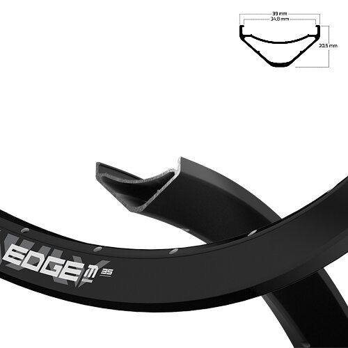Felge Edge M 35 622-35 Disc, schwarz, 32Loch, VL=6.5, Ryde, 700208