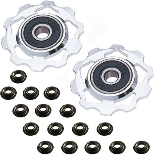 Schaltwerkrollen Alu 10Zähne, silber /Paar, Point, 10102501