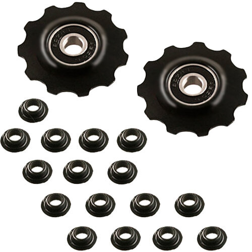 Schaltwerkrollen Alu 11Zähne, schwarz /Paar, Point, 10104701