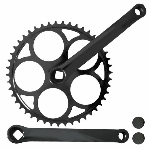 Kurbelsatz 46 Zähne Stahl, 170 mm schwarz, Messingschlager, 350742