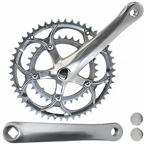 Kurbelsatz 2fach Renn Compact, silber,  170 mm, 50-34 Zähne, Messingschlager, 351007
