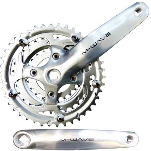 Kurbelsatz 3fach 170 mm, M-Wave, silber, 42-32-22, Messingschlager, 351236