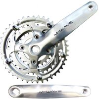 Kurbelsatz 3fach 170 mm, M-Wave, silber, 42-32-22,...