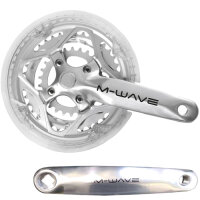 Kurbelsatz 3fach 170 mm, M-Wave, silber, 48-38-26,...