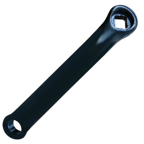 Kurbel, links 170 mm, Stahl plastifiziert, schwarz, Messingschlager, 352663