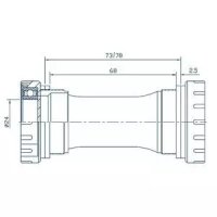 Innenlager aussenliegend BSA, für Hollowtech-II  von NECO, Messingschlager, 359305