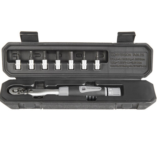 Drehmomentschlüssel 2-24 Nm, M-Wave, mit Bits in Displaybox, Messingschlager, 880291