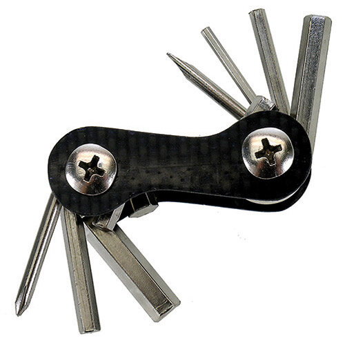 Multi-Werkzeug Mini-Carbon, M-Wave, 7-tlg., Messingschlager, 880941