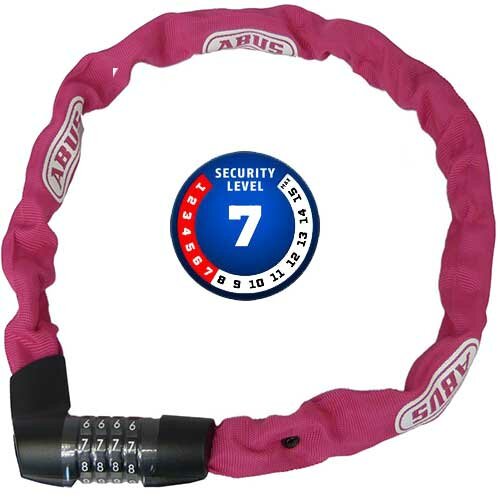 Tresor 1385 , L = 85 cm, Ø = 7 mm, korallenrot, Abus, 48568